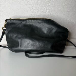 Ceri Hoover Penny Black Leather Crossbody Bag